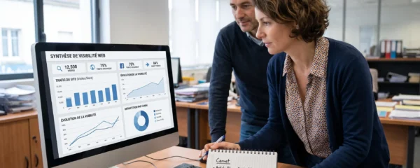 Dirigeant de PME analysant la visibilité Google de son site malgré une publication régulière
